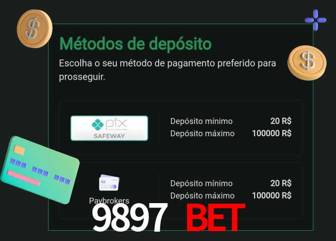 O cassino 9897 BET oferece uma grande variedade de métodos de pagamento